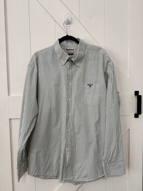 Barbour Men's Green Cotton Long Sleeve Regular Fit Shirt XL